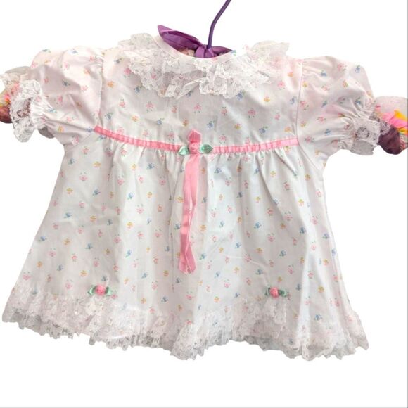 Sesame Street Y2K Infant Girls White Floral Dress Bloomers Lace‎ Ruffle - Picture 1 of 9
